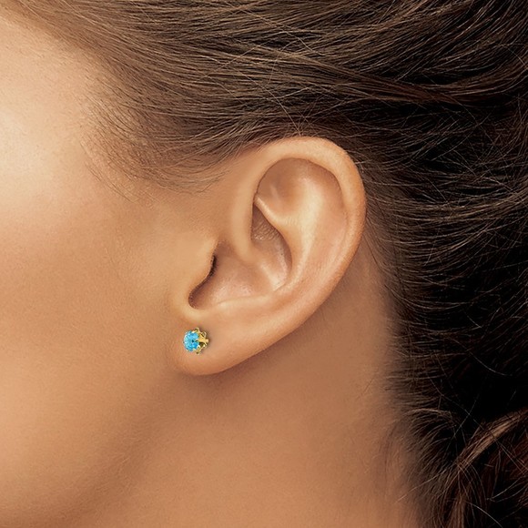 14k Yellow Gold Madi K Children's4mm CZ Birthstone (Dec) Screwback Earrings